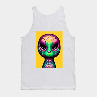 Psychedelic Alien Hippie Rectangle Design Tank Top